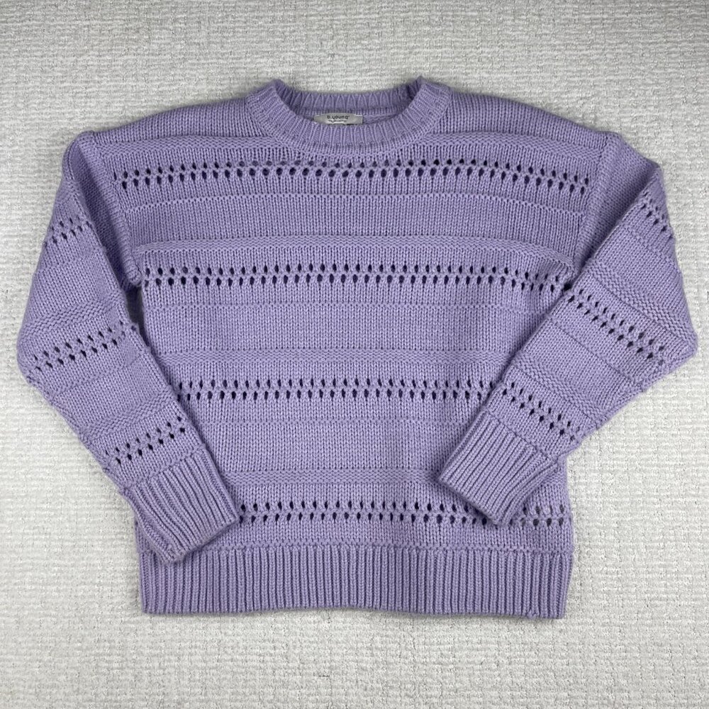 B. Young Knit Pullover Sweater Women S Byotinka Pointelle Jumper 20812767 Purple